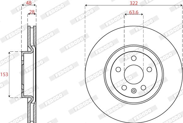 FERODO Disco freno DDF2693C DDF2693C costo Dischi freno sportivi VOLVO XC 90 FERODO