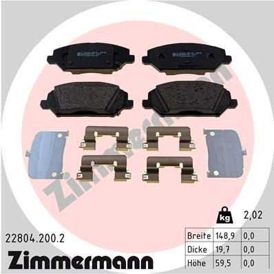 ZIMMERMANN Bromsbelägg 22804.200.2 KIA bromsbelägg sport ZIMMERMANN 22804.200.2