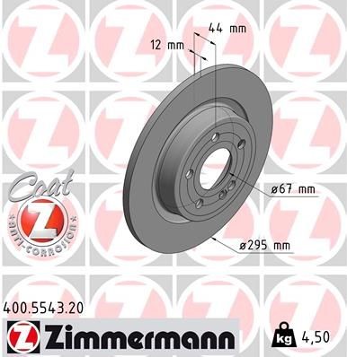 ZIMMERMANN Jarrulevy 400.5543.20 ZIMMERMANN 400.5543.20 Jarrulevy MERCEDES-BENZ GLA (H247) GLA 180 (247.784) 136 hv 2025