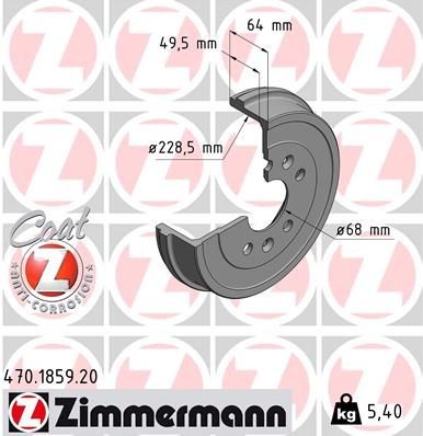 ZIMMERMANN Bremžu trumulis 470.1859.20 Bremžu trumuļi Nissan Y61 470.1859.20 ZIMMERMANN