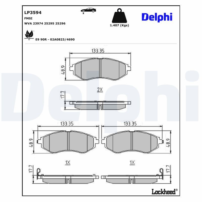 DELPHI Τακάκια φρένων LP3594 DELPHI LP3594 Σετ τακάκια Chevrolet Aveo T200 γνήσια τιμες