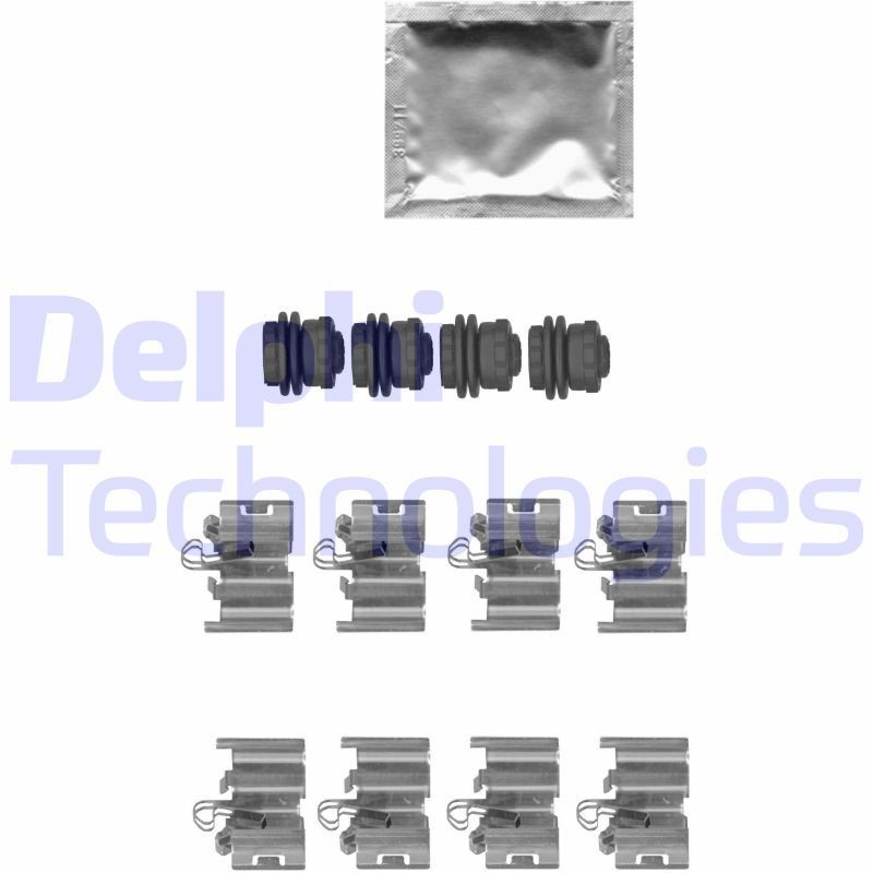 DELPHI Kit de acessórios, pastilhas de travão LX0668 Kit de acessórios, pastilhas de travão DELPHI BERLINGO LX0668 baratos