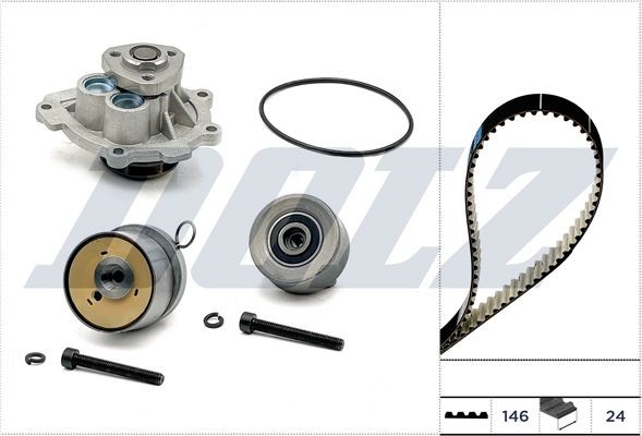 DOLZ Wasserpumpe + Zahnriemensatz KD162 DOLZ KD162 Wasserpumpe + Zahnriemensatz OPEL Corsa E Schrägheck (X15) 1.3 CDTI (08, 68) 75 PS 2021