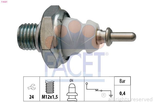 FACET Oliedruksensor 7.0221 Oliedruksensor FACET SSANGYONG 7.0221