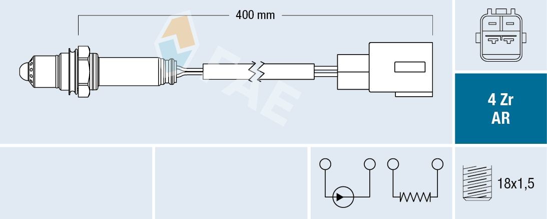 FAE Lambdasonde 75603 Oksygensensor FAE 1310 75603 billige