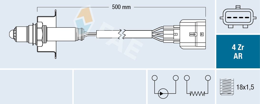 FAE Lambdasonde 75646 Oksygensensor FAE Alfa Romeo 164 75646