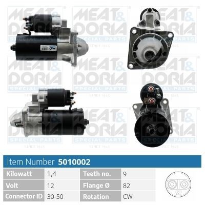 MEAT & DORIA Starter motor 5010002 5010002 MEAT & DORIA OPEL engine starter