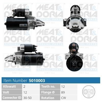 MEAT & DORIA Starter 5010003 Starter FIAT MEAT & DORIA 5010003