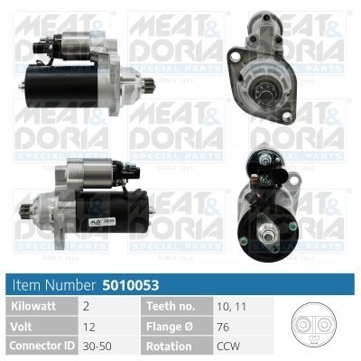 MEAT & DORIA Starter 5010053 Startmotor MEAT & DORIA VW 5010053