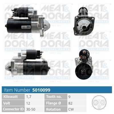 MEAT & DORIA Starter 5010099 Starter FIAT MEAT & DORIA 5010099