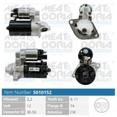 MEAT & DORIA Starter 5010152 Starter TOYOTA MEAT & DORIA 5010152