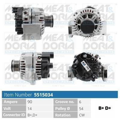 MEAT & DORIA Alternator 5515034 Ford KA MEAT & DORIA alternator 5515034