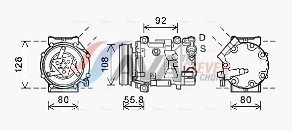 AVA COOLING SYSTEMS Kompresor klimatizácie CNAK282 Kompresor klimatizácie AVA COOLING SYSTEMS Peugeot 1007 CNAK282