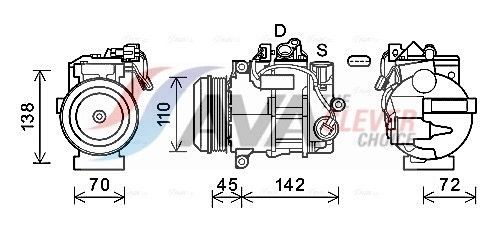 AVA COOLING SYSTEMS AC-kompressor MSAK682 MSAK682 AVA COOLING SYSTEMS kompressor MERCEDES-BENZ GLC