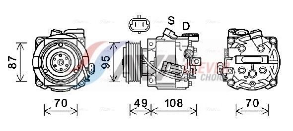 Compresseur de climatisation AVA COOLING SYSTEMS OLAK668 AVA COOLING SYSTEMS OLAK668 Compresseur de clim Vauxhall ADAM 2023