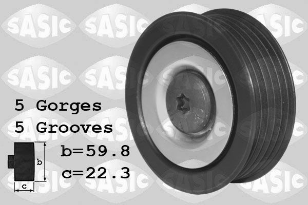 SASIC Deflection / Guide Pulley, v-ribbed belt 1626219 Hyundai i10 SASIC guide pulley 1626219