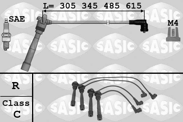 SASIC Bougiekabels 9286047 Mini Cabrio Bougiekabelset SASIC 9286047