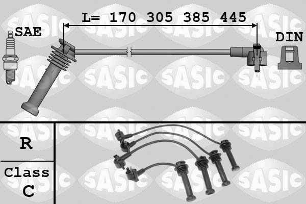 SASIC Bougiekabels 9286054 Skoda OCTAVIA Bougiekabel SASIC 9286054