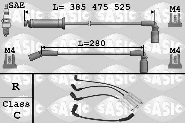 SASIC Zündleitungssatz 9286058 Zündleitung SASIC MODEL 3 9286058 günstig
