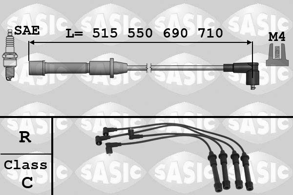 SASIC Süütesüsteemikomplekt 9286061 Küünlajuhtmed NISSAN SASIC 9286061