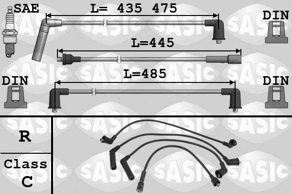 SASIC Tändkabelsats 9286063 9286063 SASIC tändkablar NISSAN ALMERA