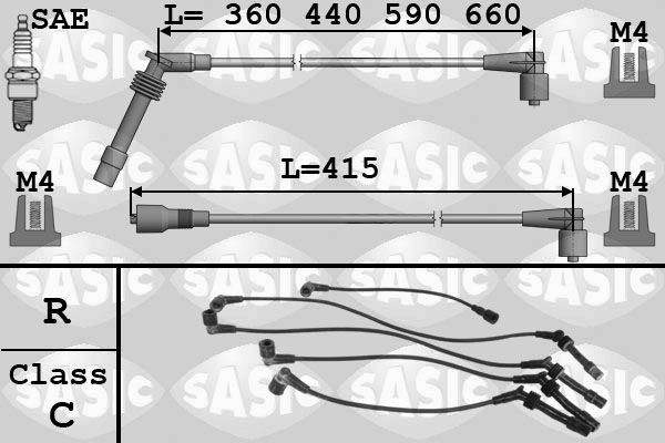 SASIC Tändkabelsats 9286080 9286080 SASIC tändkabelsats NISSAN ALMERA