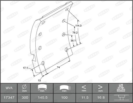 BERAL Brake Lining Kit, drum brake KBL17347.1-1561 FORD USA AEROSTAR BERAL handbrake shoes KBL1734711561