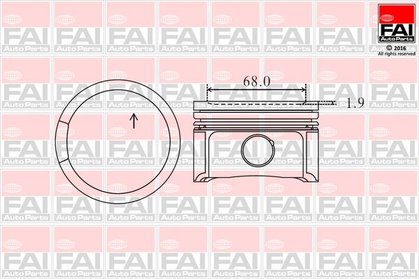 FAI AutoParts Stempel PK2-050 PK2-050 Motor stempel SEAT ALTEA FAI AutoParts