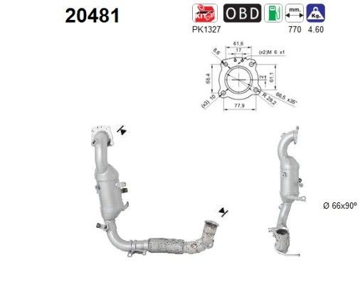 Catalizzatore AS 20481 AS 20481 Convertitore catalitico FORD ECOSPORT 2019