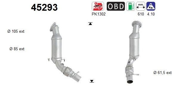 Καταλύτης AS 45293 AS 45293: Καταλύτης BMW Σειρά 1 2012