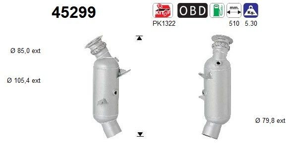 Catalyseur AS 45299 AS 45299 Pot catalytique BMW X6 2012