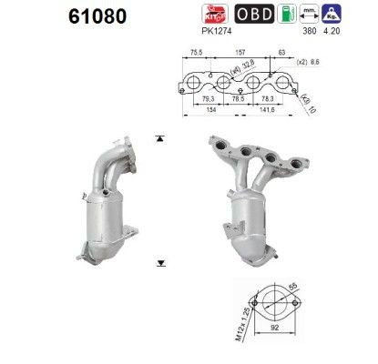 AS Catalyseur 61080 AS 61080 d'origine Catalyseur Hyundai i30 PDE coût