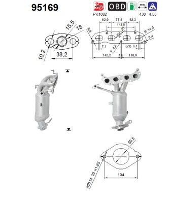 AS Catalyseur 95169 AS 95169 Convertisseur catalytique Subaru Justy IV prix
