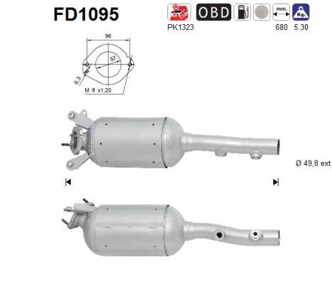 AS Filtro antiparticolato (FAP) FD1095 AS FD1095 Filtro particolato Renault Megane 2 Cabrio prezzo