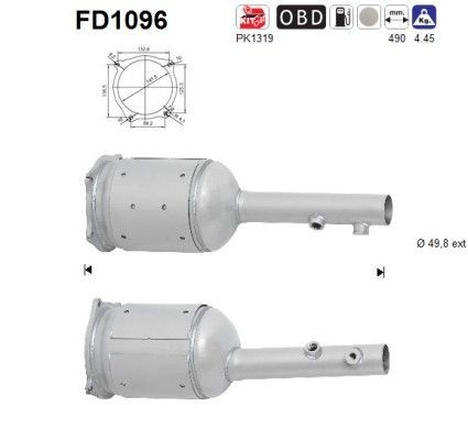 Filtro antiparticolato (FAP) AS FD1096 AS FD1096 FAP Renault KANGOO 1999