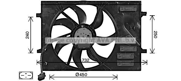 PRASCO Radiatora ventilators AI7525 Radiatora ventilators PRASCO Saab 9-5 AI7525