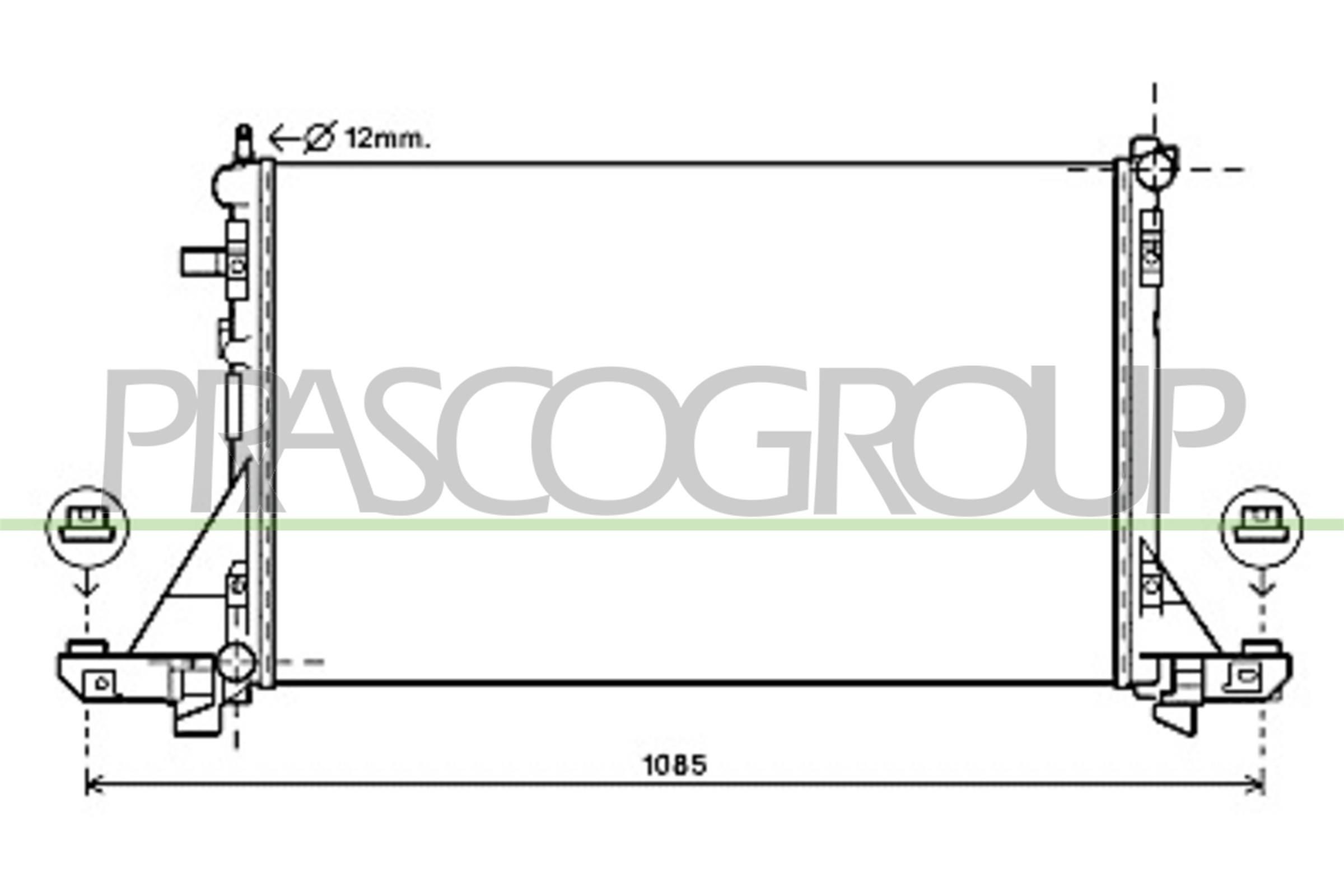 PRASCO Chladič motora DS962R003 DS962R003 Chladič vody RENAULT LAGUNA PRASCO