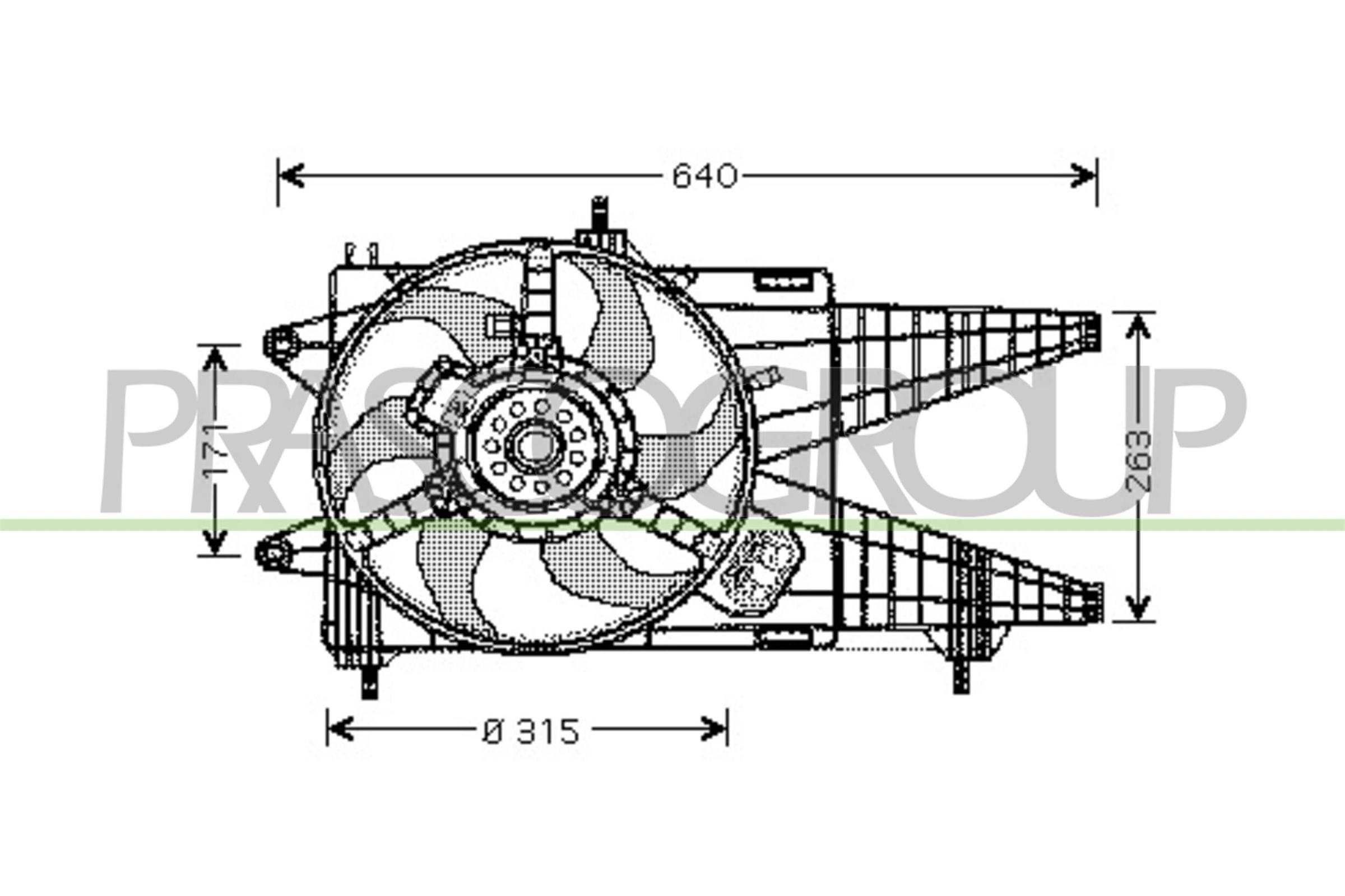 Koelventilator PRASCO FT340F004 PRASCO FT340F004: Koelvin Fiat IDEA 2023