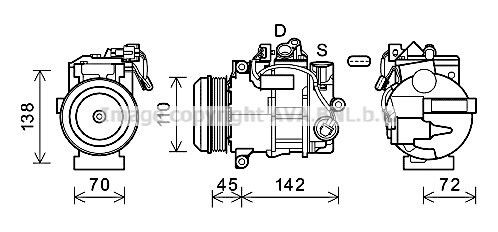 PRASCO Aircopomp MSAK682 MSAK682 AC-compressor MERCEDES-BENZ VARIO PRASCO