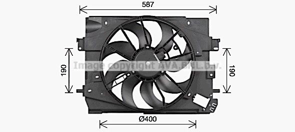 PRASCO Radiatora ventilators RT7662 Radiatora ventilators PRASCO Saab 9-5 RT7662