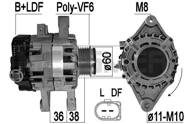 MESSMER Alternador 209606 Alternador MESSMER PEUGEOT 209606