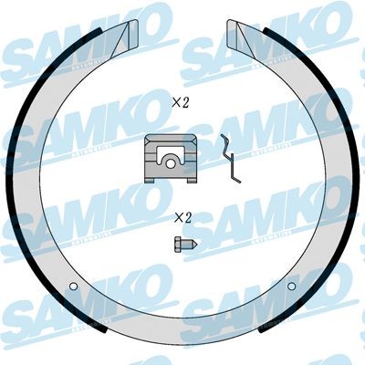 Piduriklotside komplekt, seisupidur SAMKO 81098 SAMKO 81098 Piduriklotside seisupidur CHEVROLET AVEO 2007