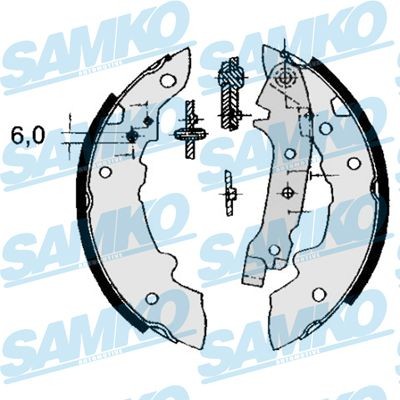 SAMKO Piduriklotside komplekt 84320 SAMKO Trummelpiduriklotsid BMW 84320