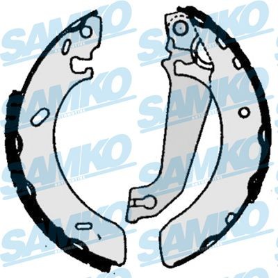 SAMKO Bromsbacksats 86050 SAMKO 86050 Bromsbackar FORD Orion Mk3 (GAL) bak och fram