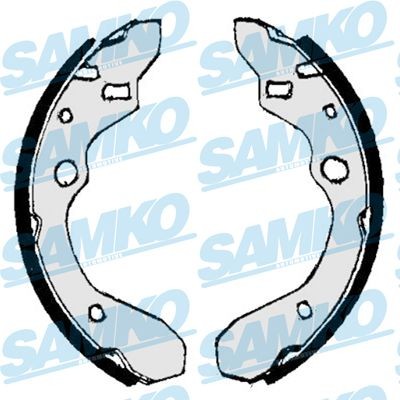 SAMKO Piduriklotside komplekt 87010 SAMKO 87010 Trummelpiduriklotsid Mazda 323 Familia BJ hind