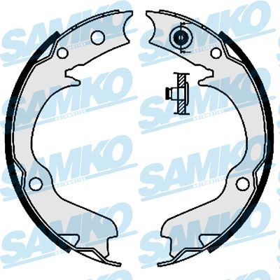 Handbromsbackar SAMKO 88360 SAMKO 88360 Handbromsbelägg fram och bak Subaru OUTBACK 2000