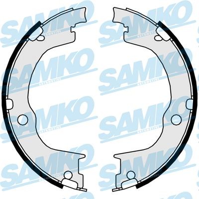 Bremseskosett, håndbrems SAMKO 89750 SAMKO 89750: Håndbrekksko Chevy CAPTIVA 2007