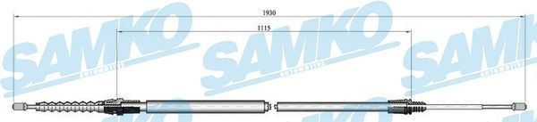 SAMKO Câble de frein à main C0001B C0001B Frein à main SAMKO PEUGEOT 3008