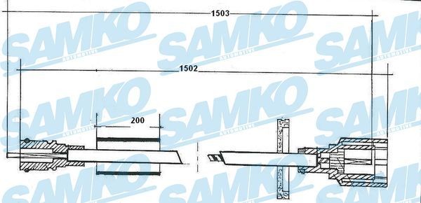 SAMKO Snelheidsmeterkabel C0053SP Skoda FELICIA Snelheidsmeterkabel SAMKO C0053SP