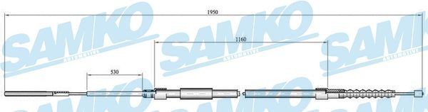 SAMKO Żażné lanko parkovacej brzdy C0083B C0083B SAMKO Lanko ručnej brzdy BMW lacné